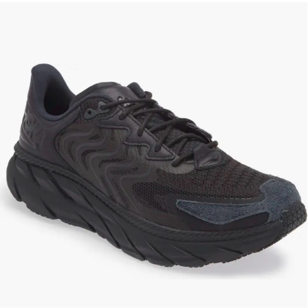 Black Hoka Clifton LS cushion athletic shoes